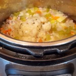 instapot full of pressure cooked veggies