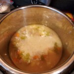 soup after pouring in blended cauliflower