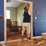 Inserting shims to firm up the frame