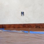 Close up of the stain job