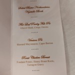 Barovian ball dinner menu
