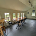 Inside the "art coop" Inside a small art studio that used to be a chicken coop